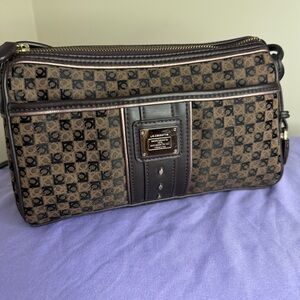 Liz Claiborne Brown with Gold Hardware and Rose Gold Piping Crossbody